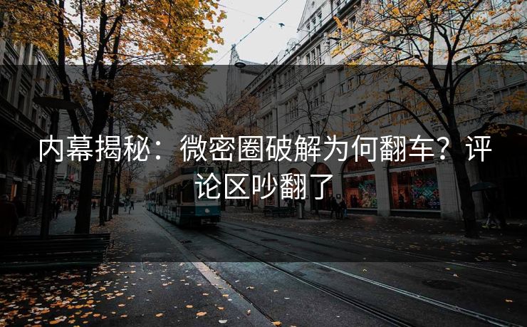 内幕揭秘：微密圈破解为何翻车？评论区吵翻了
