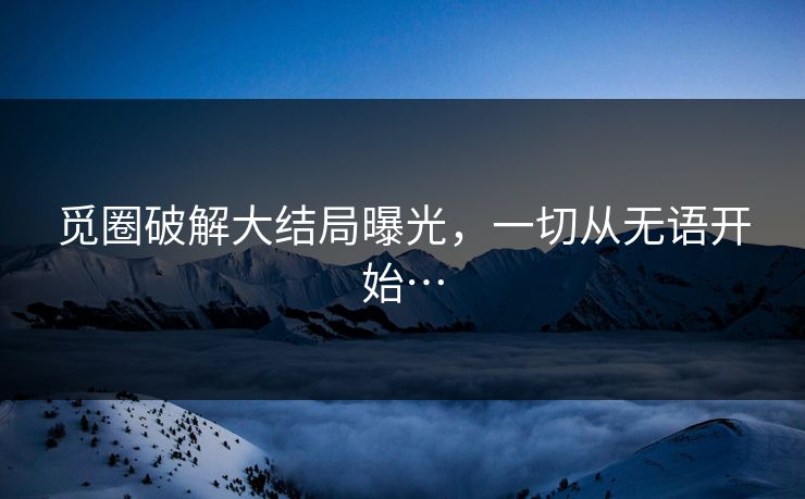 觅圈破解大结局曝光，一切从无语开始…