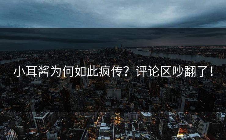 小耳酱为何如此疯传？评论区吵翻了！